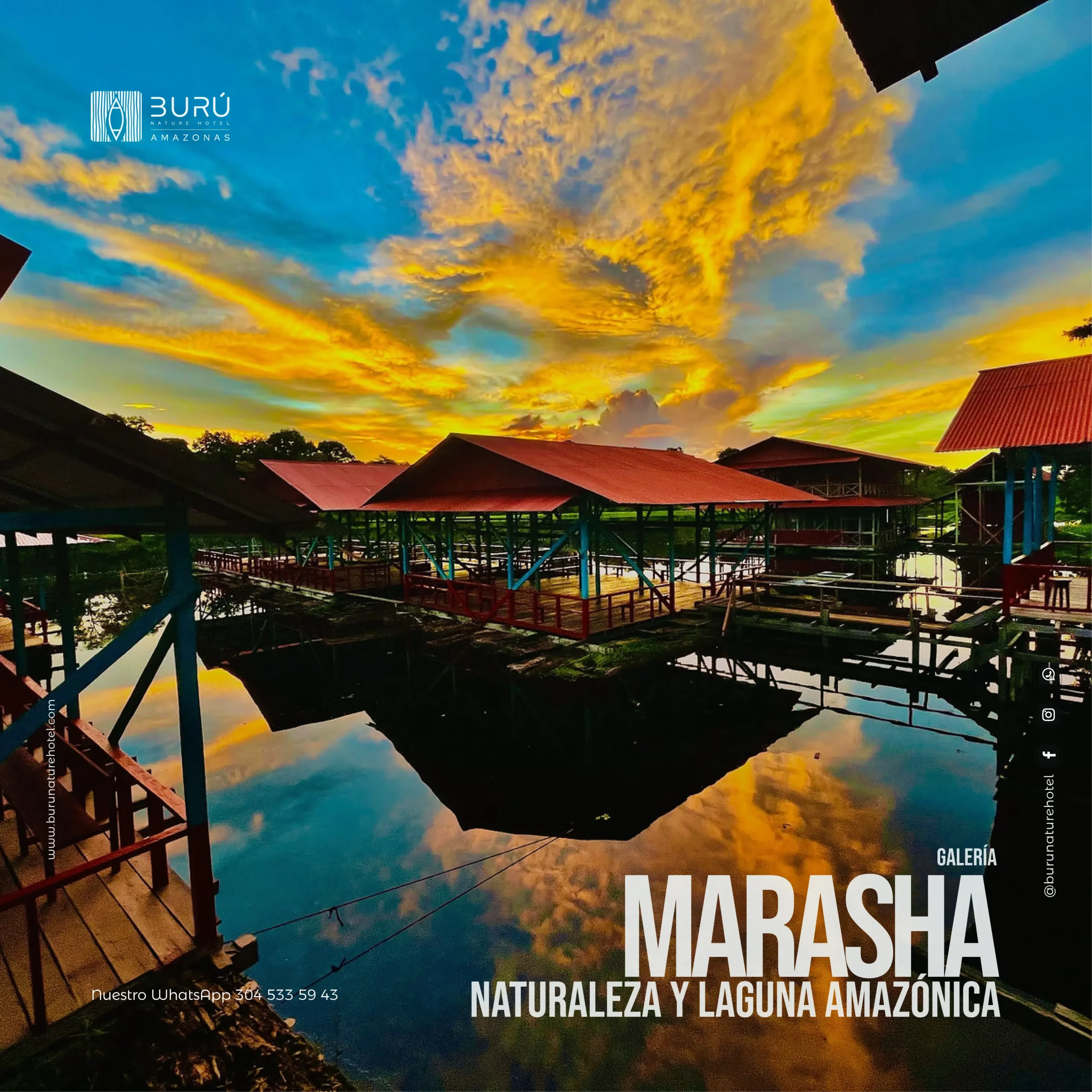 Hotel de lujo en el Amazonas Burú Nature Hotel en Leticia, Colombia, mostrando suites exclusivas en la selva y tours fluviales premium con Siempre Colombia. Amazon luxury hotel Burú Nature Hotel in Leticia, Colombia, featuring exclusive jungle suites and premium river tours with Siempre Colombia. Burú Nature Hotel Deluxe - WhatsApp 304 533 89 43 - www.burunaturehotel.com - @Burunaturehote - (https://www.burunaturehotel.com) l - Siempre Colombia - @SiempreCol Burú Nature Hotel - Ecohabs en la selva amazónica – Hospedaje en casas en los árboles en Leticia, Colombia - Amazon rainforest ecohabs – Treehouse lodging in Leticia, Colombia